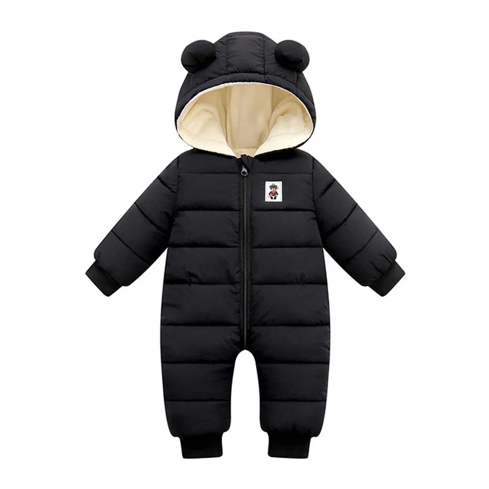 Children\'s Winter Overall Baby Girls Boys Romper Warm Hooded Snowsuit Windproof Jumpsuit Coat Padded Outwear Warm Clothes 0-18M