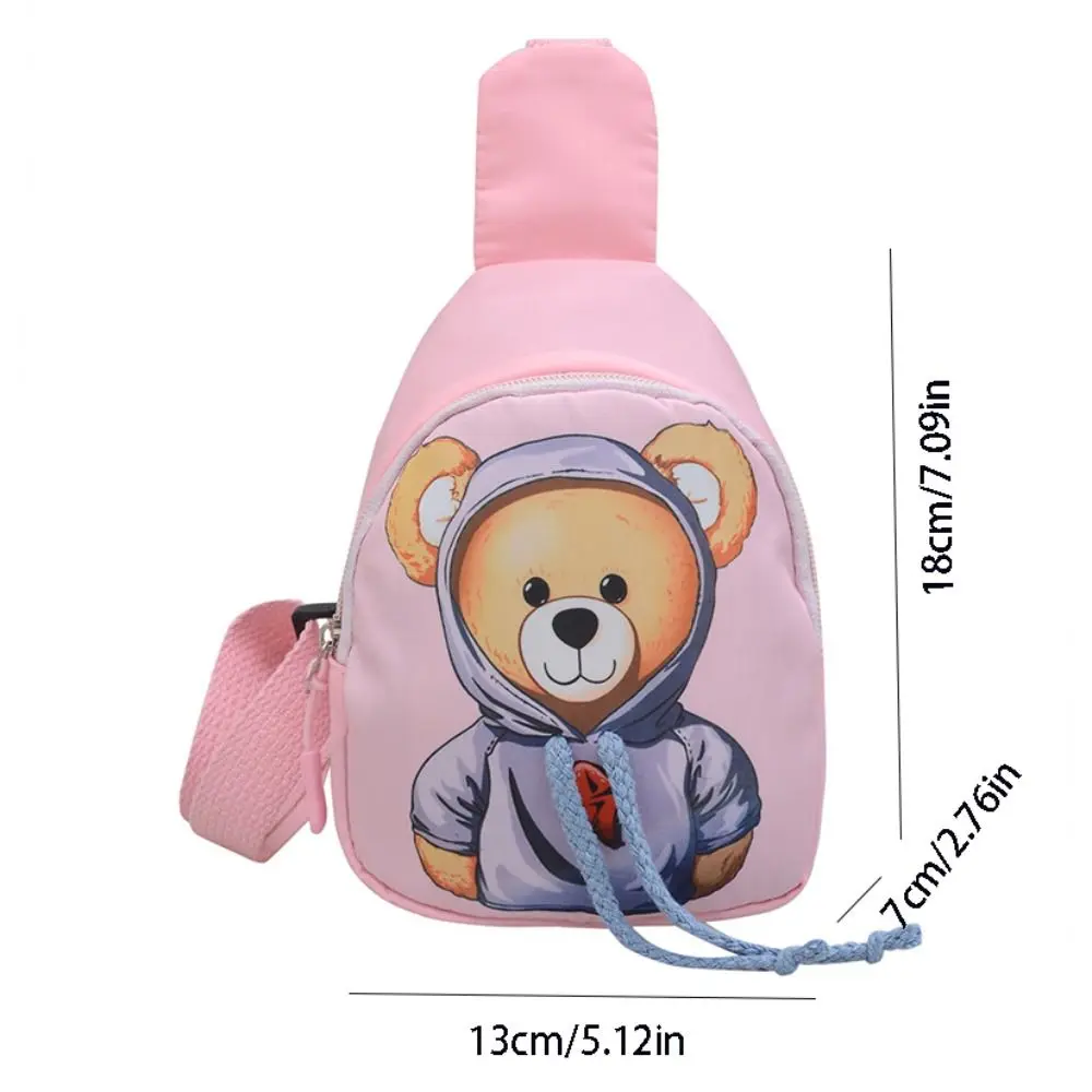 Zaino in nylon borsa a tracolla in vita cartone animato moda orso borsa da petto per bambini mini borsa a tracolla leggera da viaggio