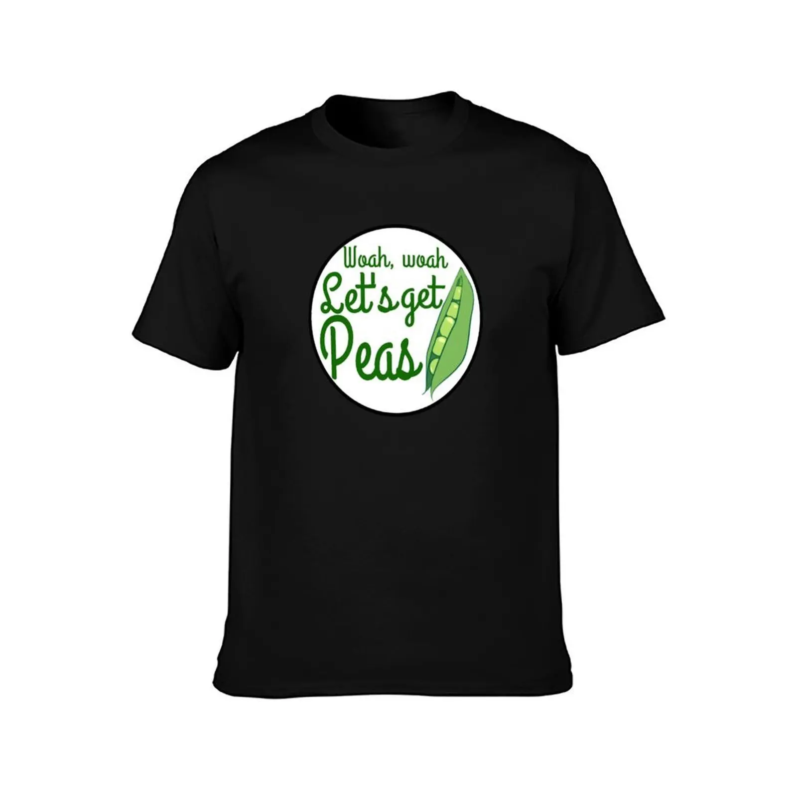 woah, woah, let's get peas T-Shirt, Summer Casual Cotton Tee, Oversized Streetwear Tops, Vintage Graphic Print, Unisex Men Women