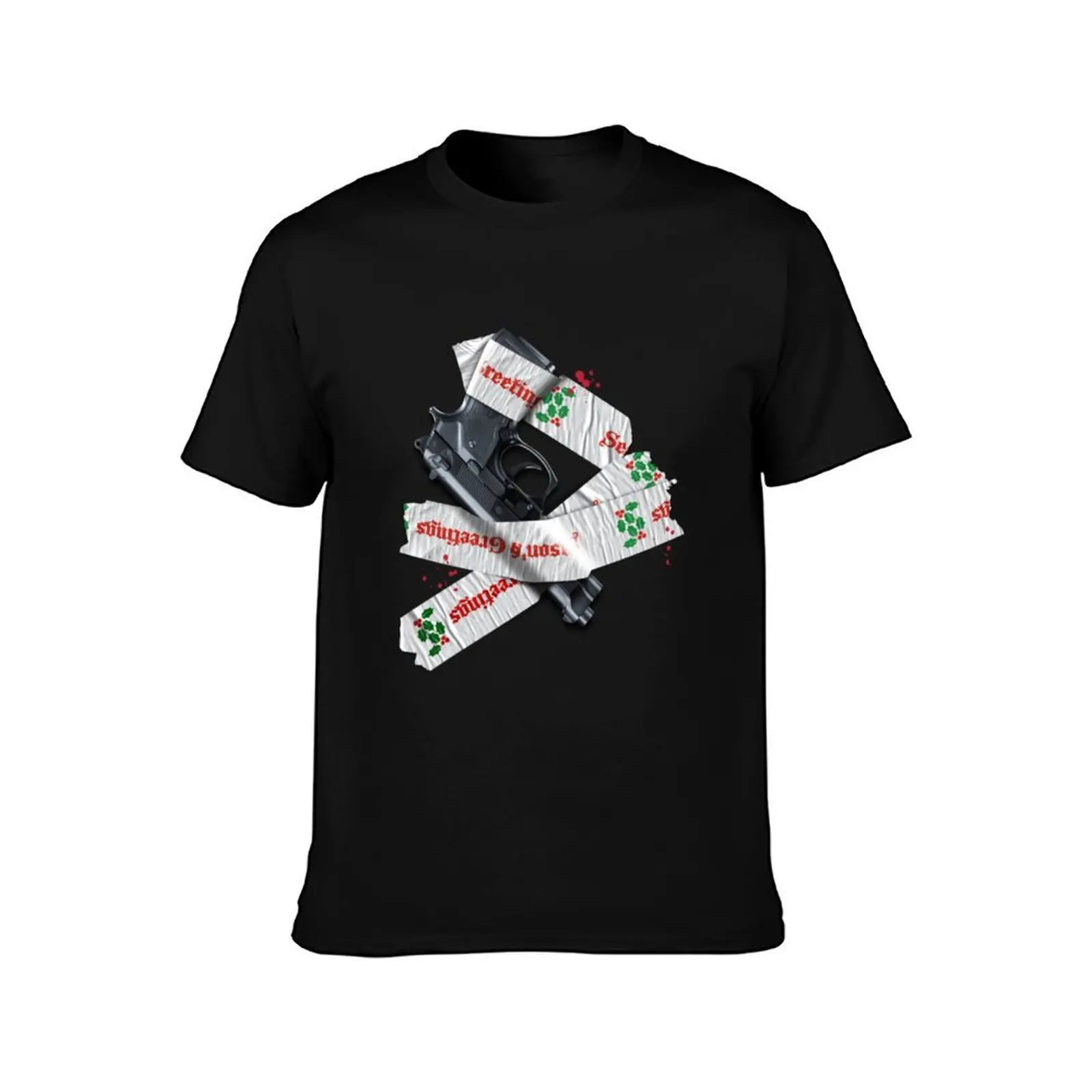 Die Hard – Gift Wrapped Gun T-Shirt Mechanic Work Tee Shirt
