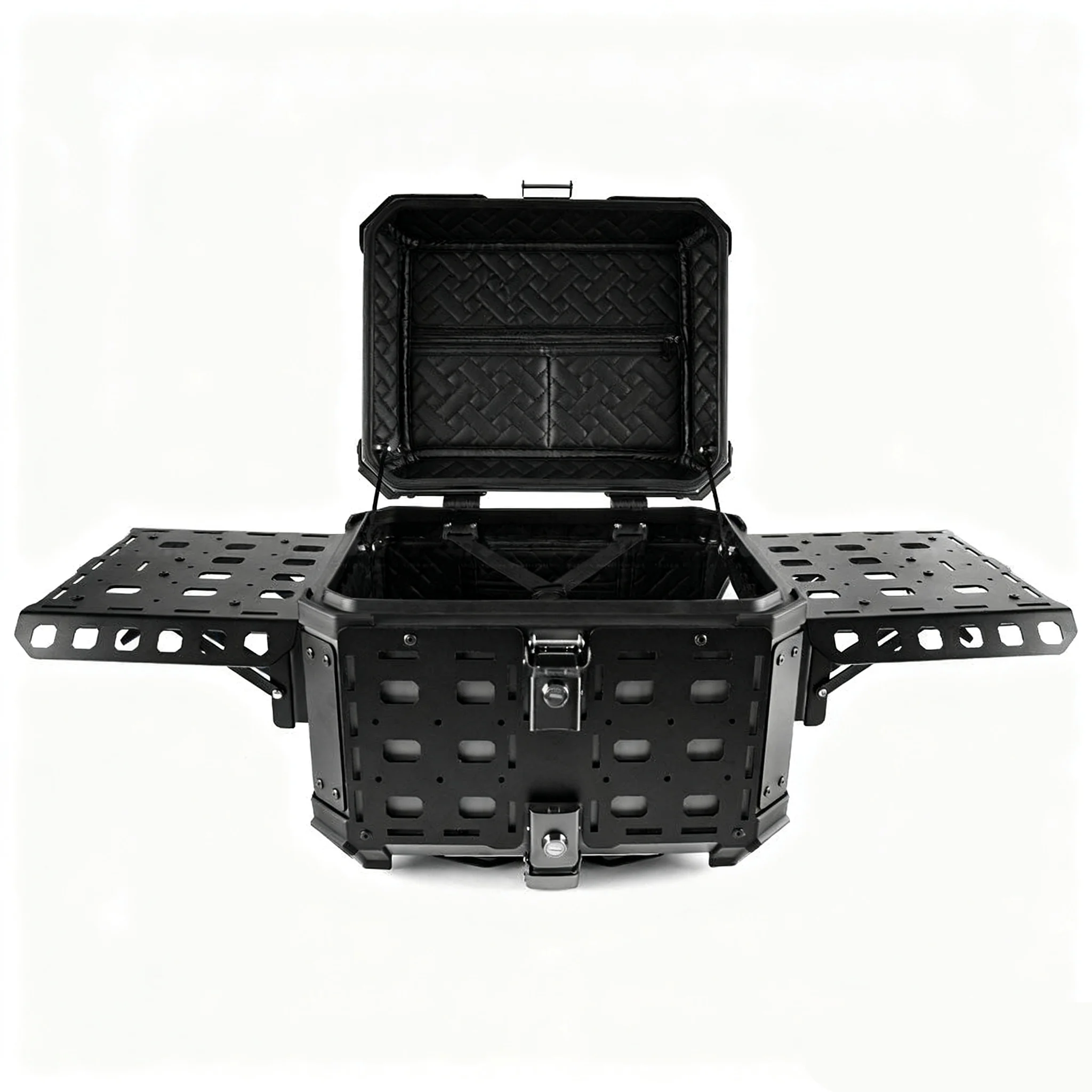 

45L Multi-Function Foldable Armor Plate Motorcycle Tail Box Top Case Storage Trunk Luggage Tool Helmet Box Aluminum Waterproof