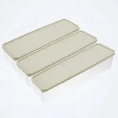 

3Pcs Pasta Storage Box Airtight Refrigerator Organizer Clear Sealed Container for Spaghetti Dry Noodle Pantry Food Storage
