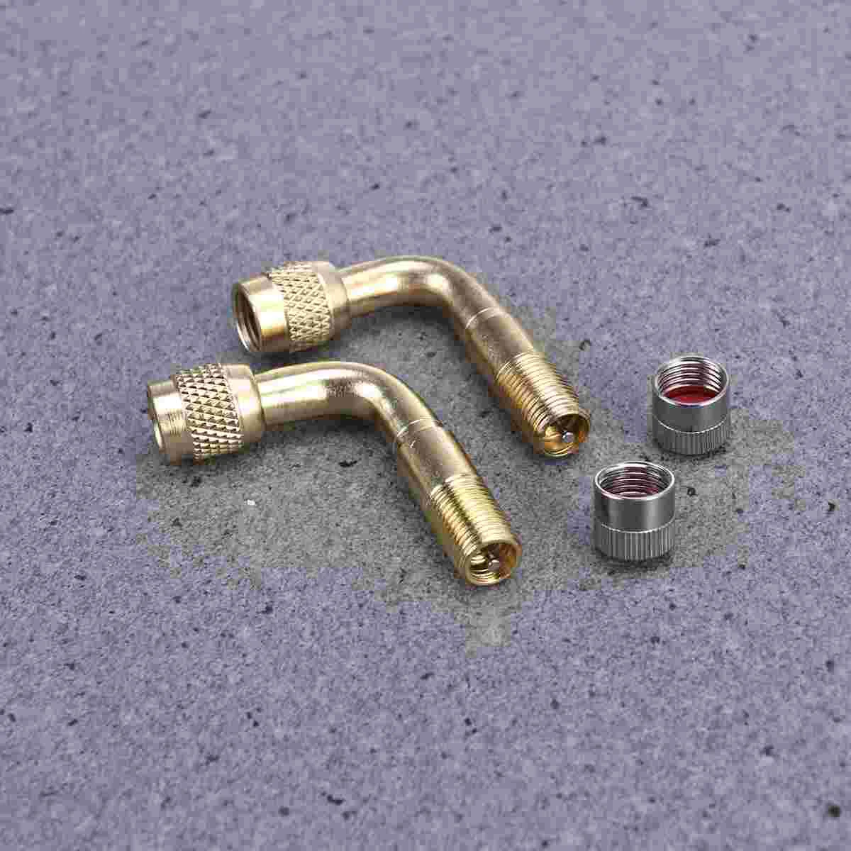 2 Pcs Extension Adapter Brass Air Tyre Valve Schrader Stem Wheelbarrow Wheels 90 Degree Universal