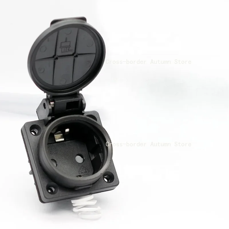 Waterproof IP54 250V 16A Power Desktop Outlet Connector Embedded Electrical Panel Receptacle AC Socket