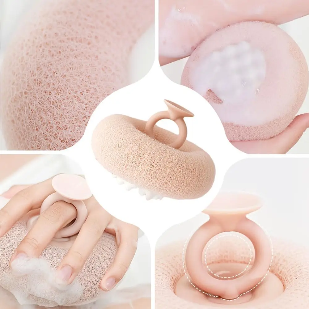 

Sunflower Bath Ball 2026 Upgraded Super Soft Suction Cup Shower Sponge 2 in 1 Exfoliating Body Scrubber Mesh Pouf for Women Men Bathroom Purple Green
