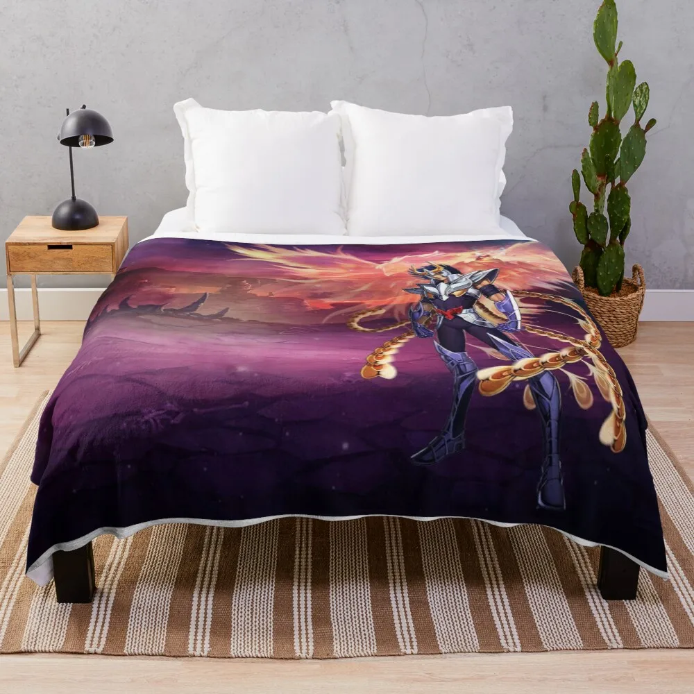 Saint Seiya Knights of the Zodiac Ikki Phoenix Throw Blanket Spring Fall Cozy Throw Blanket for Couch