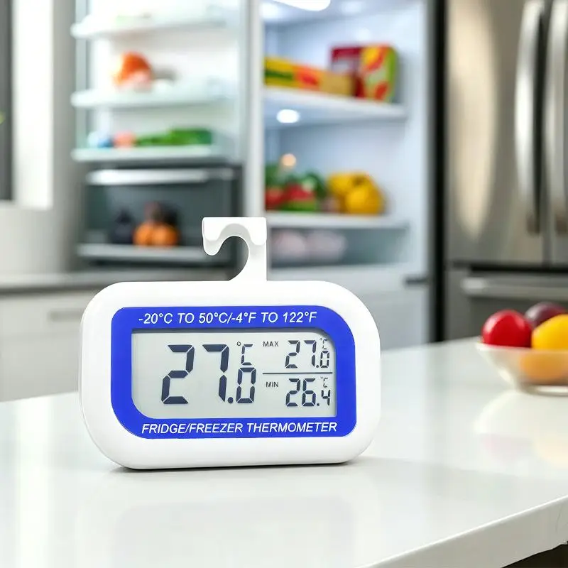 Waterproof Digital Refrigerator Freezer Max/Min Record Magnet Hook For Kitchen Restaurant Use