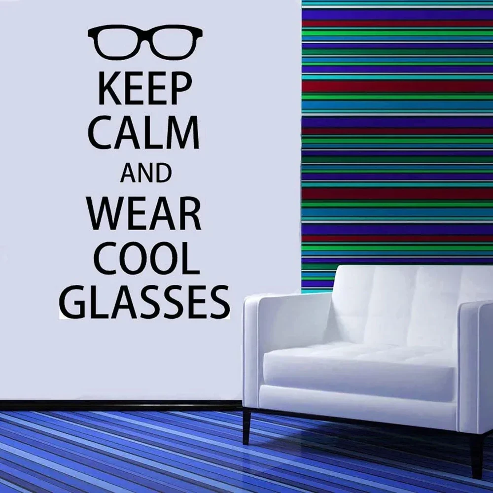 Keep Calm Eye Chart Glasses Wall Decal Optical Optometrist Gifts Optometry Contacts Vinyl Wall Sticker Home Office Decor S290