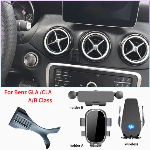 메르세데스 벤츠 A/B 클래스 GLA X156 2015-2019 CLA 2013-2019 C177 무선 충전 모바일 브래킷 용 전용 차량용 전화 홀더