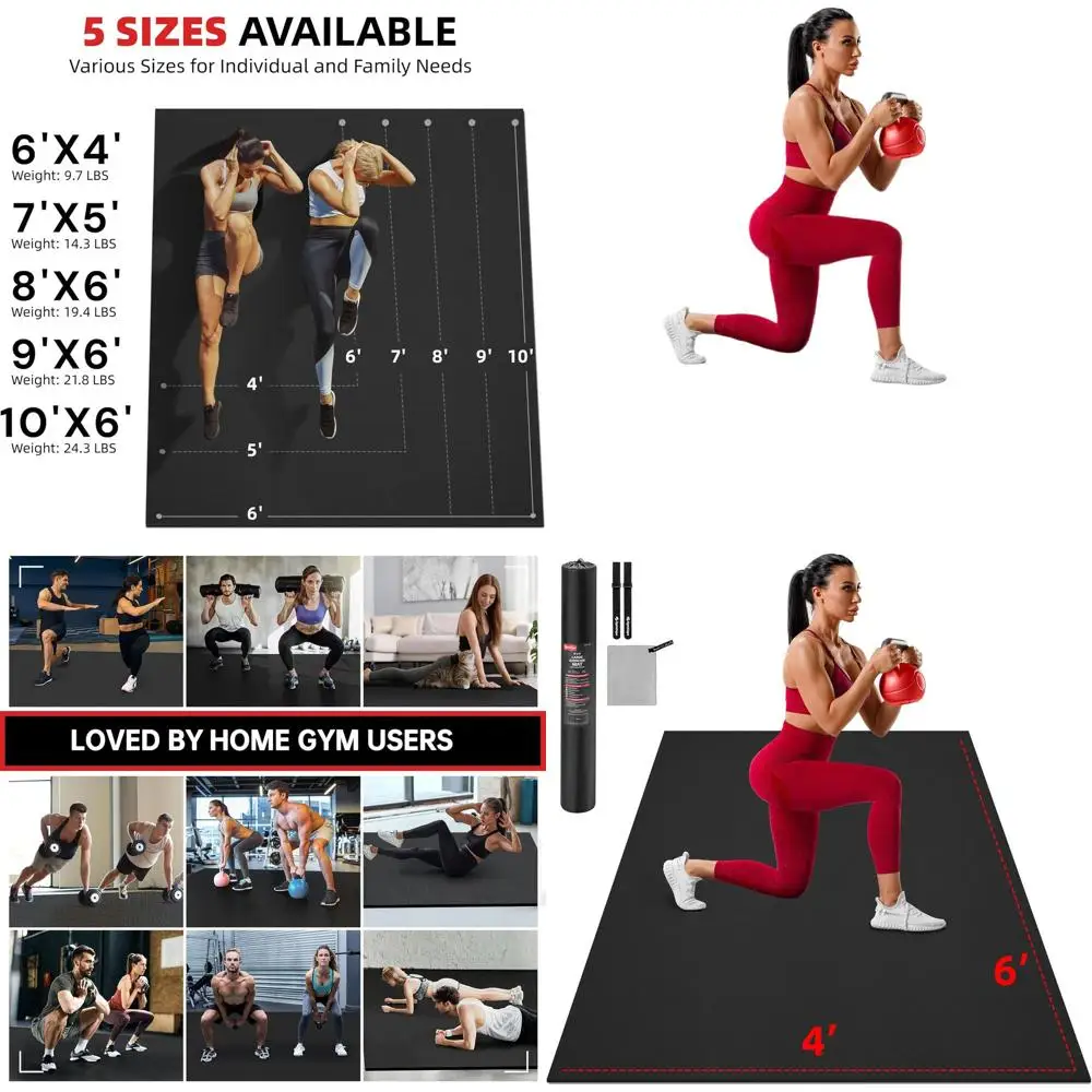 Colchoneta de Ejercicio Extra Grande de 8 mm de Grosor - Varios Tamaños para Gimnasio en Casa, MMA, HIIT y Entrenamiento de Fuerza