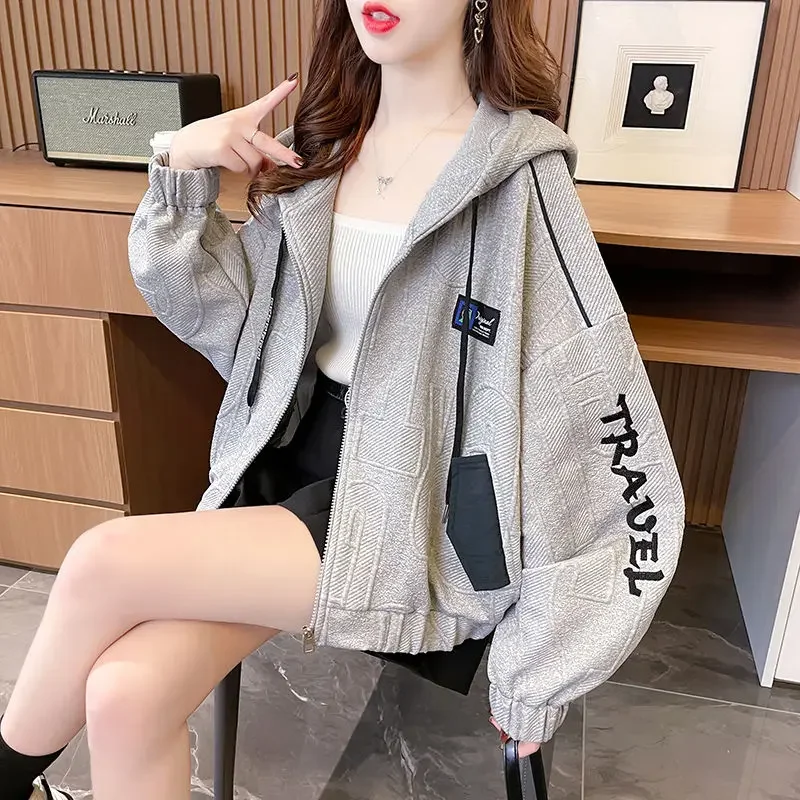 Loose Grey Hoodies Baggy Female Top White Cheap Korean Streetwear Y2k Basic Outerwears E Fashion Xxl Women's Hooded Sweatshirts