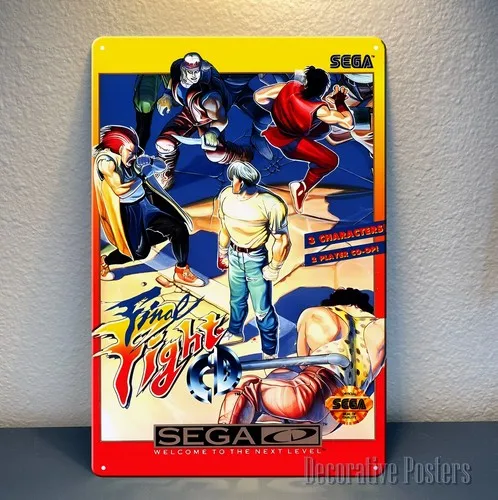 Final Fight Retro Video Game Metal Poster -  () Sign-aluminum sign