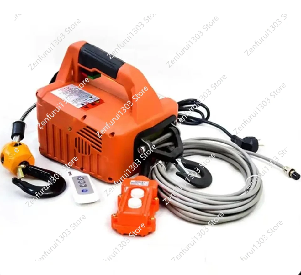 500KG Load Portable Electric Winch Traction Hoist Manual/Remote Control/Wire Control Electric Hoist 220V/110V Hoist Lifting Tool