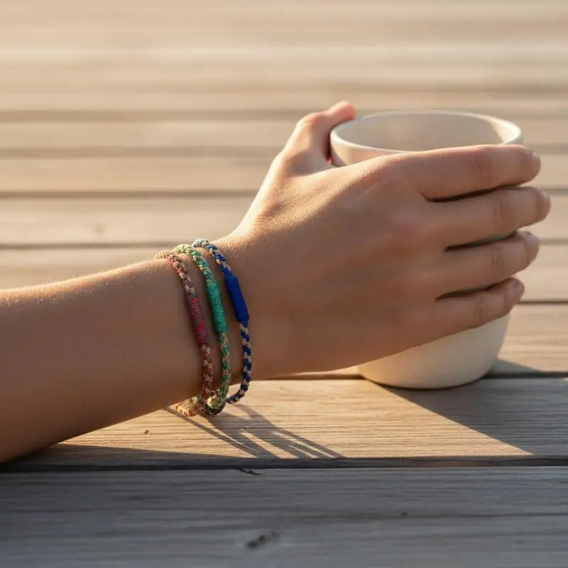 Hand-knitted Multicolor Bracelets Colorful Cotton Thread Lucky Charm Bracelet For Women Rope Accessory Best Gifts