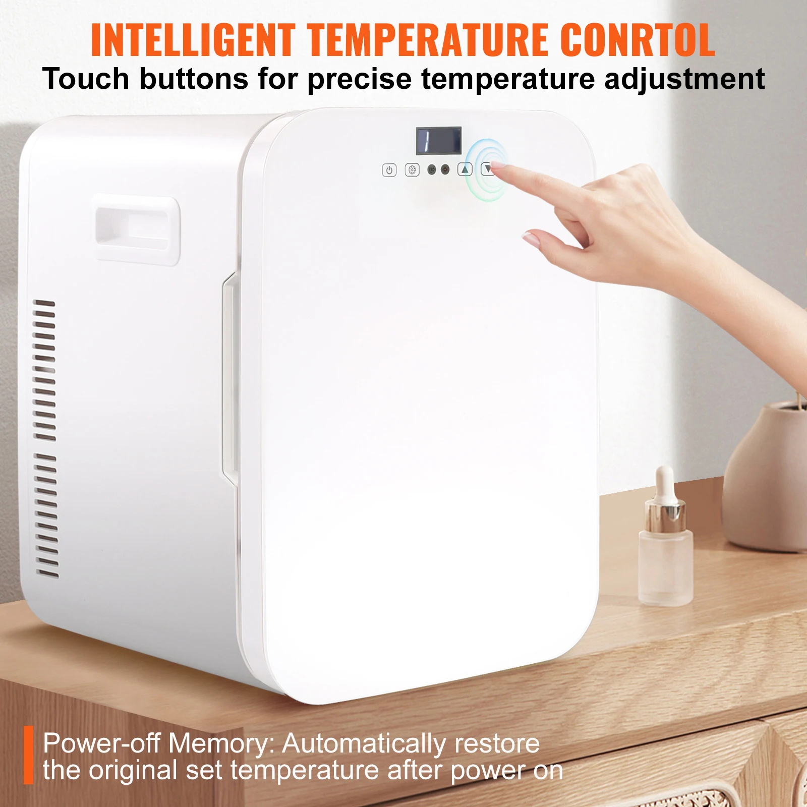 

Mini Fridge, 20L Skincare Fridges With Temper Control Touch Screen, Portable Small Beverage Refrigerator For Bedroom Office Car