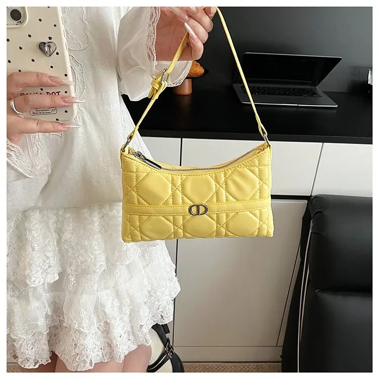 

French Style Shoulder Bag 2025 Spring Parisian Elegant Underarm Purse Mini Square Top Handle Bag Chic Women's Crossbody