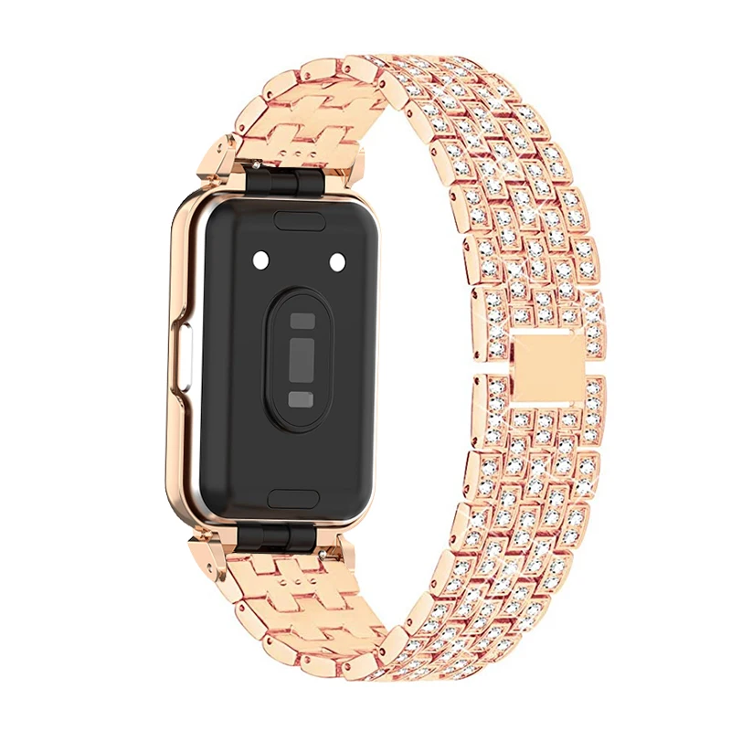 Image of Diamant-Armband für Samsung Galaxy Fit 3, Schutzhülle für Samsung Galaxy Fit 3, Metall-Uhrenarmband, Schutzhülle Correas