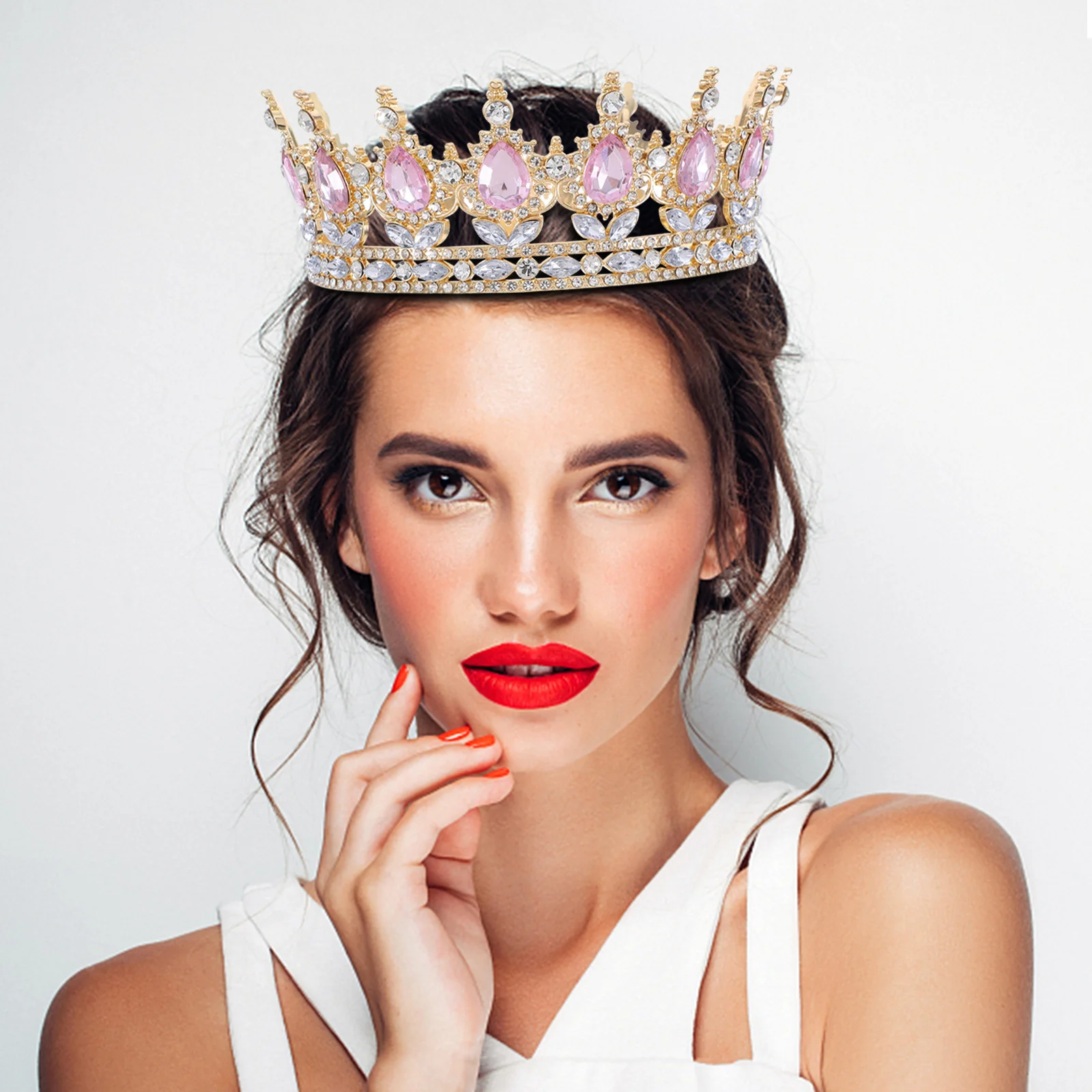 

Gorgeous Bridal Crown Rhinestone Tiara Exquisite Design Wedding Hair Decor for Women Brides Party Headpiece Women Crown