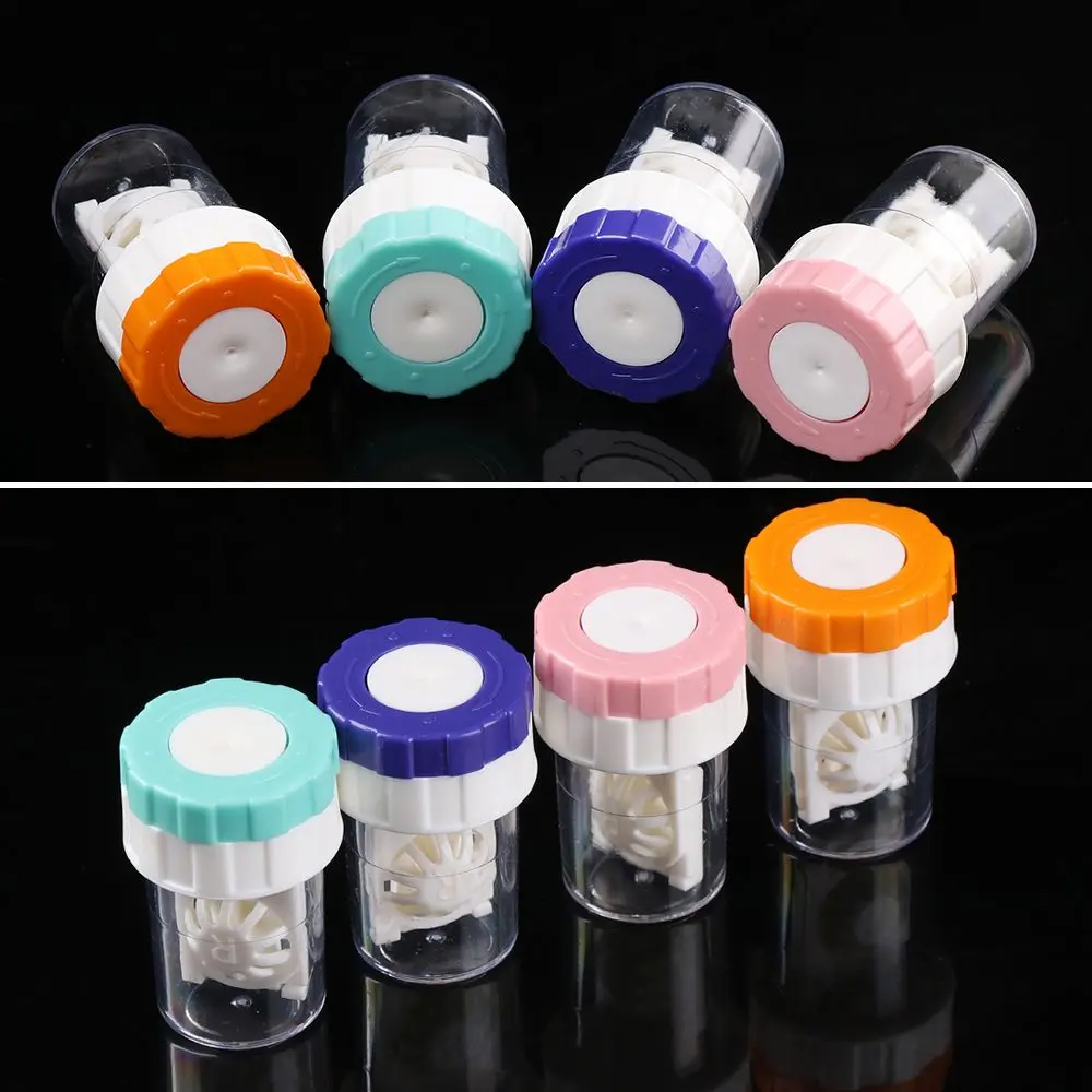 New Plastic Portable Travel Glasses Holder Soaking Box Candy Color Contact Lens Case