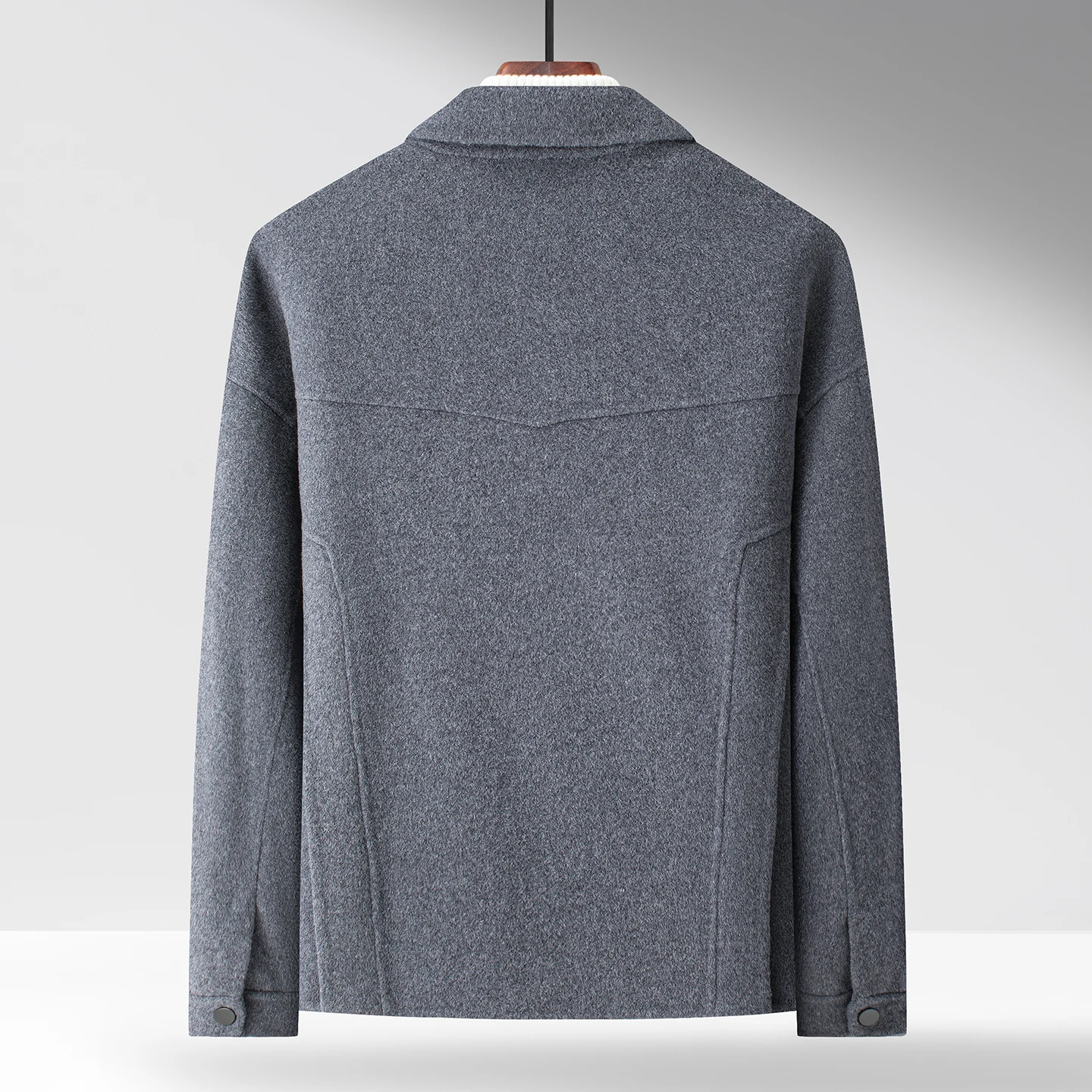 Dwustronny płaszcz wełniany, wysokiej jakości męska moda, nowy krótki płaszcz na jesień i wiosnę, luksusowy, casualowy płaszcz zimowy.