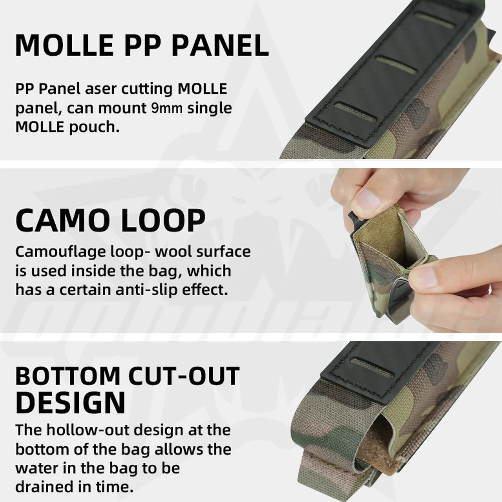 OphidianTac – Funda de pistola MOLLE para revista 9mm – Fibra de carbono - imagen 5