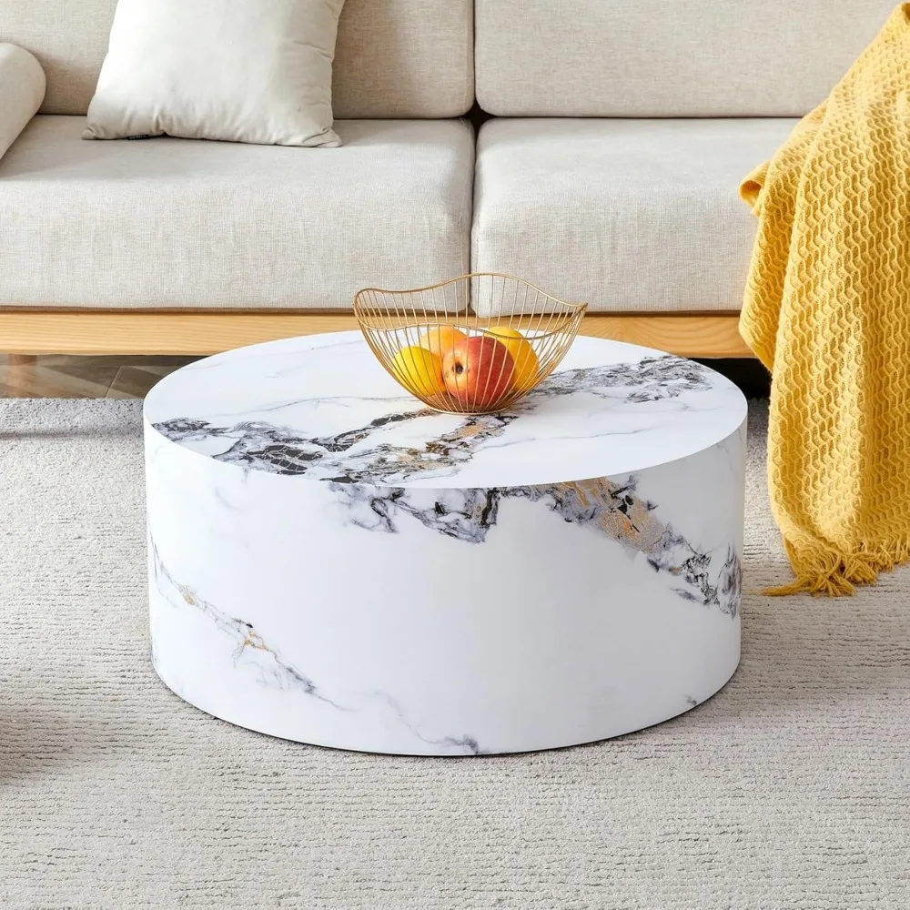 

Modern and Stylish Cylindrical Coffee Table with Pattern Design, Multifunctional Coffee Table, Easy to Install, Suitable for Mod
