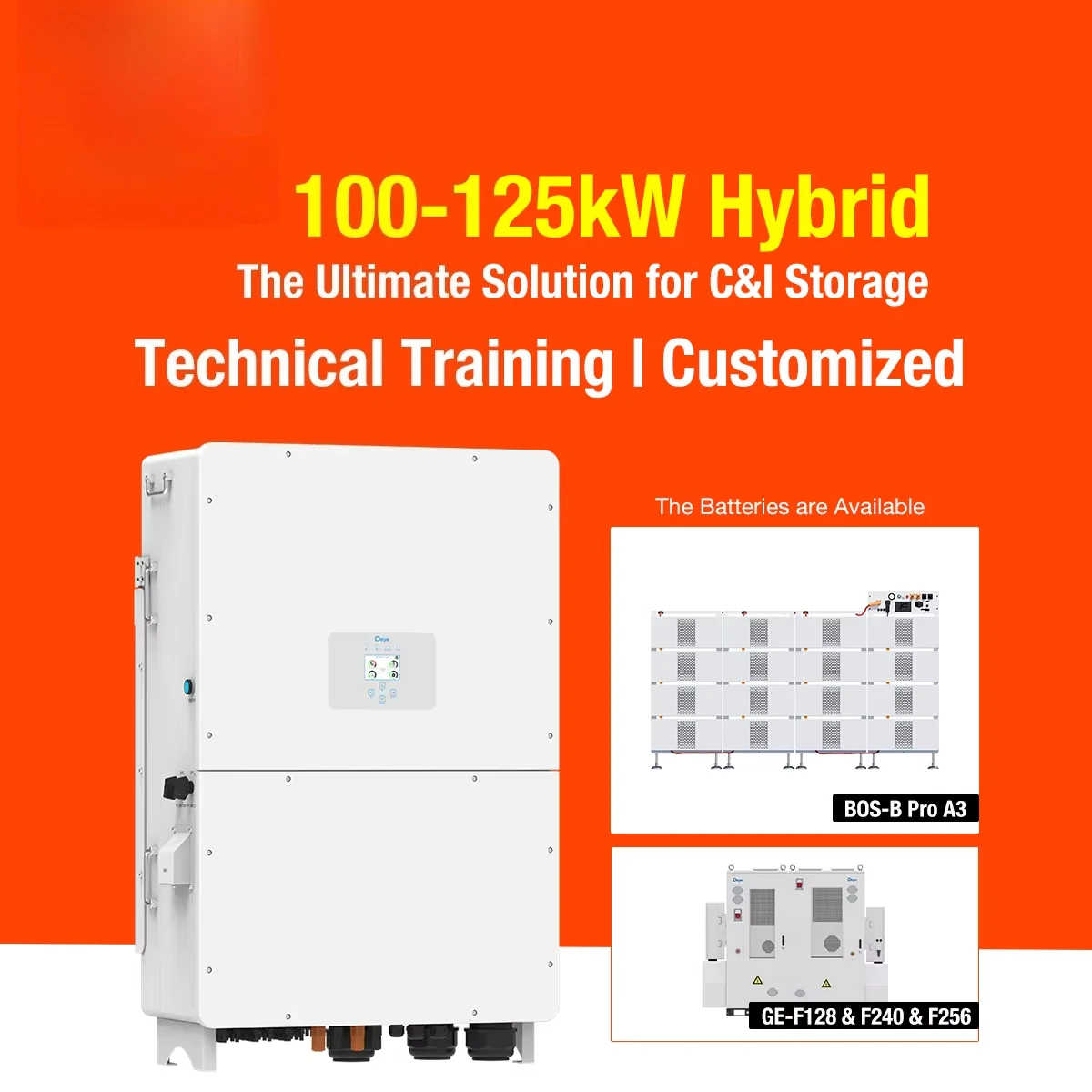 Morego Solar DEYE Three Phase Hybrid Inverter 100kW 125kW on / Off Grid AC Couple Support Storing Energy From  Generator