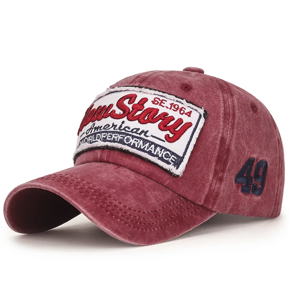 Gorra de béisbol de algodón lavada vintage 2024, gorra Snapback bordada unisex para hombres/mujeres, gorra para el sol de moda Hip Hop