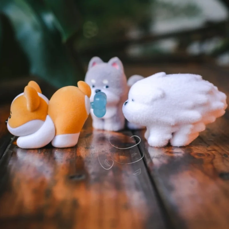 

Original Stinky Dog Series Blind Box Flocked Cute Dog Figurine Abstract Trendy Desktop Decor Mystery Box Fans Customized Gift