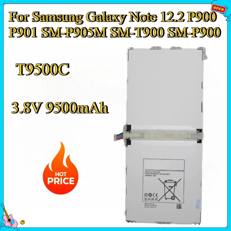 

Новый аккумулятор для планшета 9500 мАч T9500C для Samsung Galaxy Note 12,2 P900 P901 SM-P905M SM-T900 SM-P900, внутренняя батарея