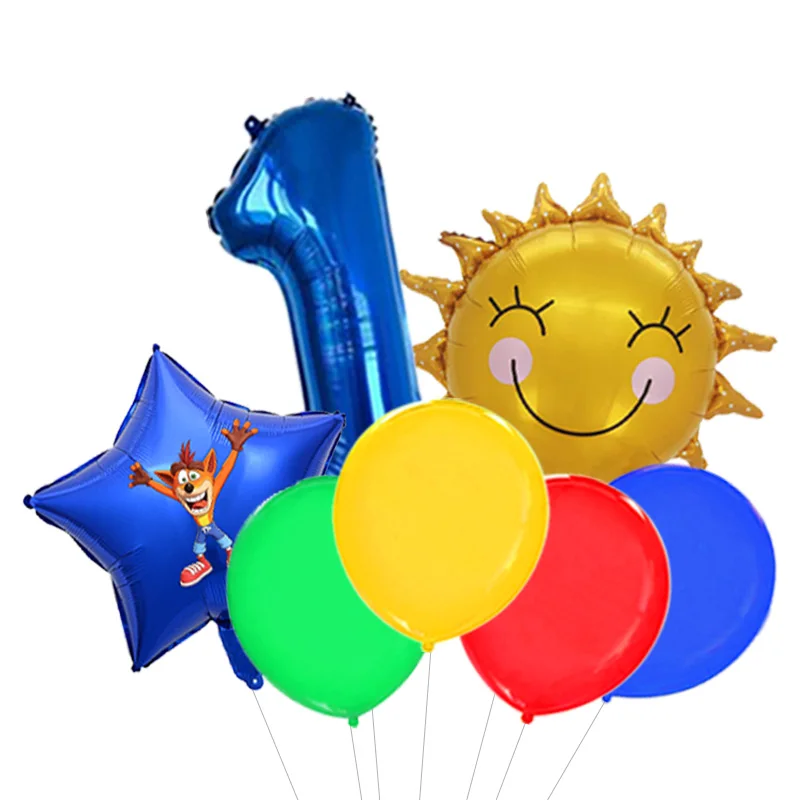 Crash Bandicoot Game Character Balloon Kit Aluminum Foil Latex Globos for Birthday Festival Celebration Party Scene Decoration