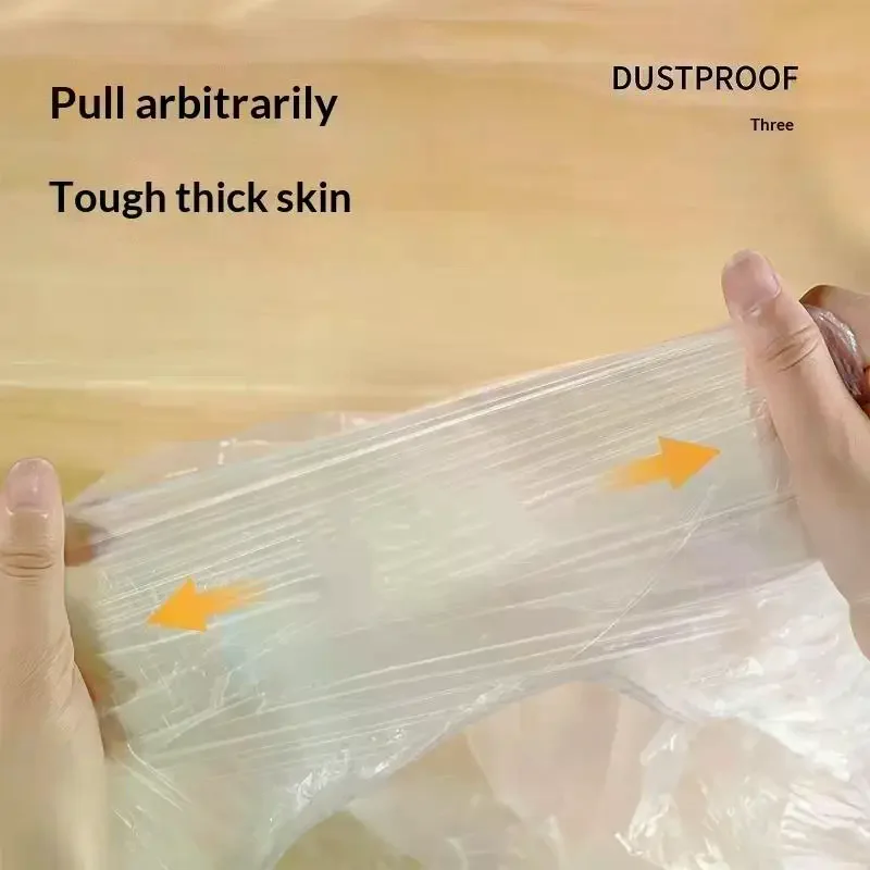 3Pcs Transparent Disposable Bed Dust Cover Waterproof Thick Plastic Furniture Elastic Edges Full Wrap Protector