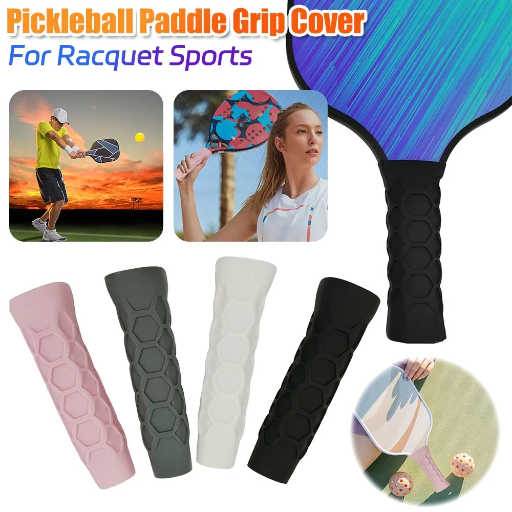 Silicone Pickleball Paddle Grip Cover Non-Slip Padel Accessories Silica Gel Undergrip Handle Reusable Pickleball Racket Overgrip