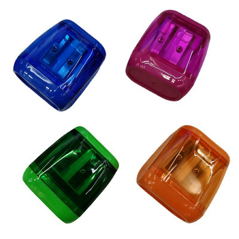 Geometric Double Hole Sketch Pencil Sharpener Manual Pencil Sharpener Suitable For Pencil, Sketch