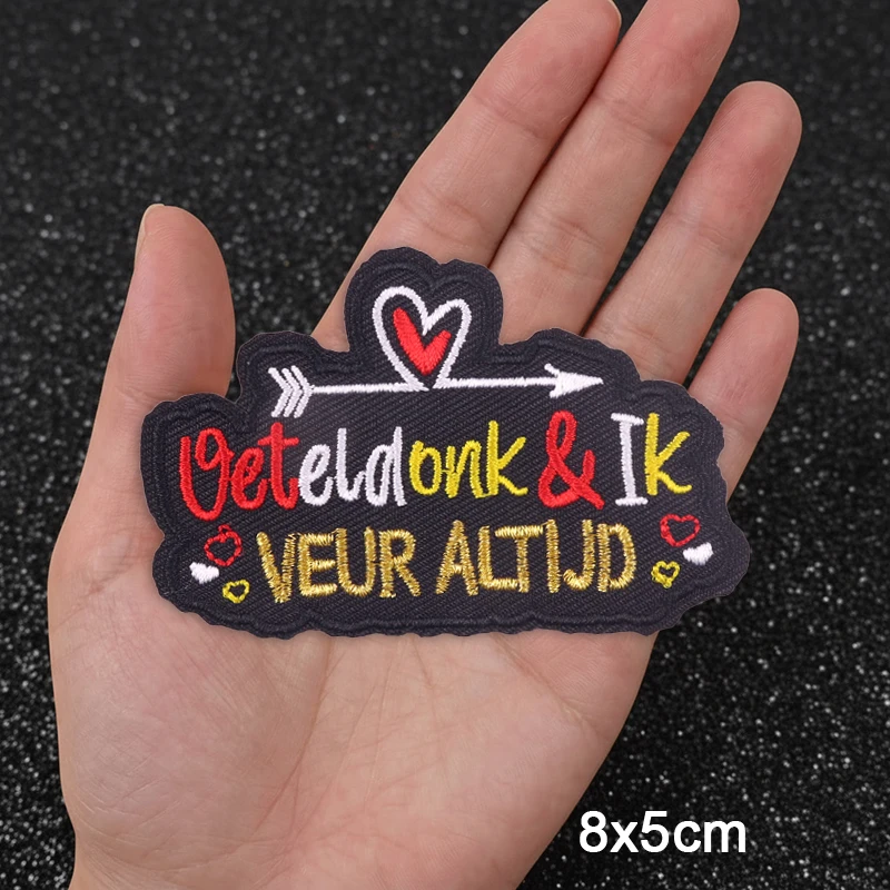 Oeteldonk embleem strijk-op borduurwerk patch Nederlandse carnavalspatch voor kleding ex op het bier applicatie opnaaibadges STELT ME AON
