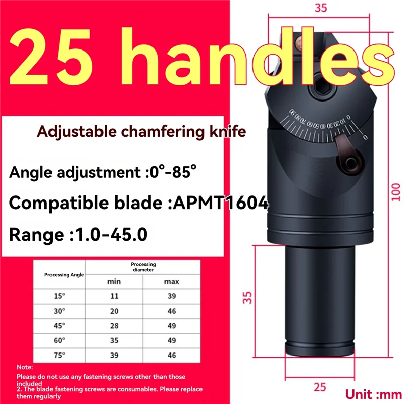 T98C-Multifunctionele Frees Verstelbare 0-85 Graden Afkanten Cutter Voor APMT1604 Carbide Frees