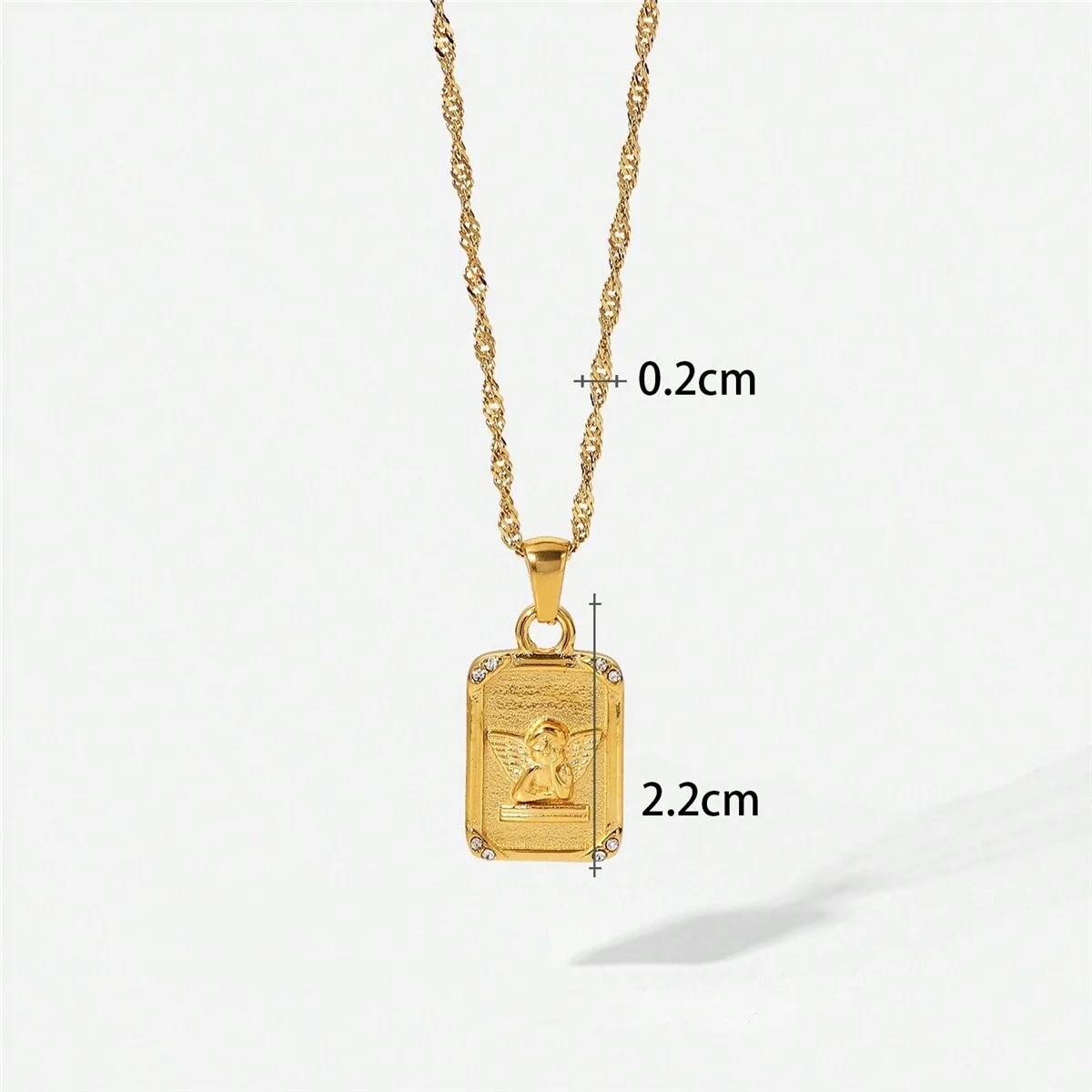 خمر 18K مطلية بالذهب الفولاذ المقاوم للصدأ لؤلؤ المياه العذبة الملاك قلادة قلادة للسيدات الأزياء والمجوهرات حزب هدية #6