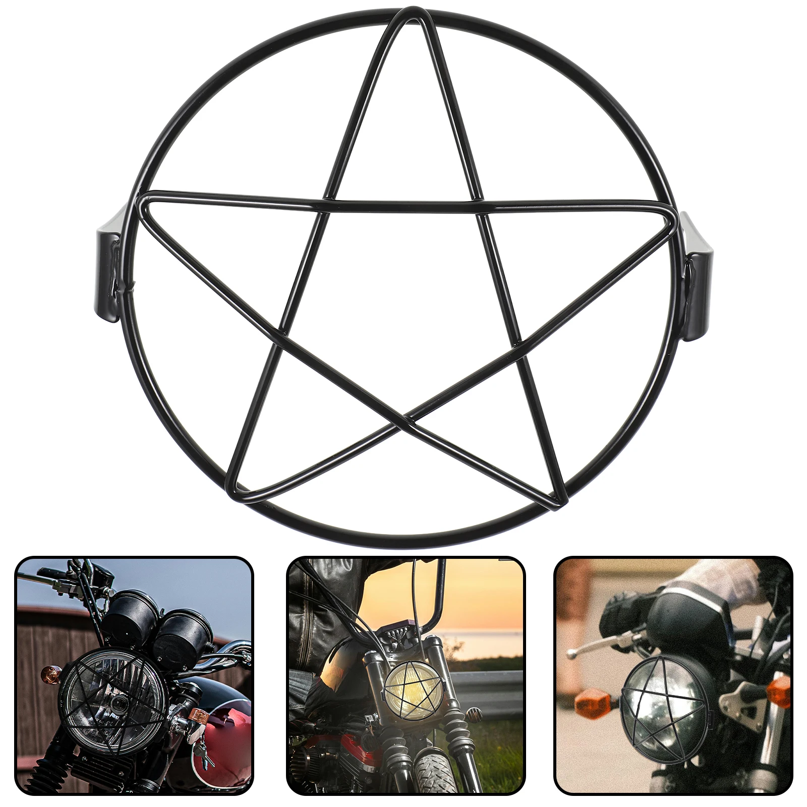 

Vintage Style Motorcycle Headlight Guard Cover Protector Mesh Design Headlight Grill Screen Shield Universal Headlamp