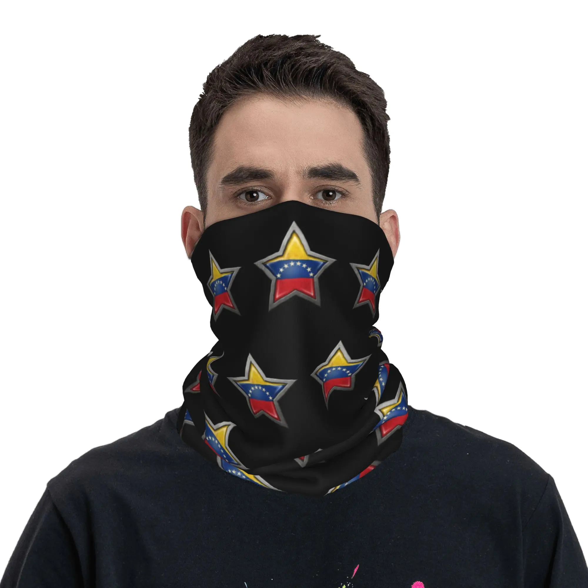 Venezuela Flag Venezuelan Bandana Neck Cover Printed  Balaclavas Wrap Scarf Multi-use Headband Hiking for Men Women Adult