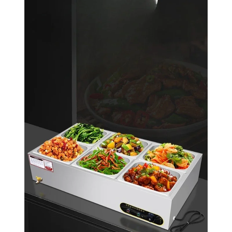 Fast food insulation table Commercial heating Desktop soup pool Buffet stove Sale dining table Hot dish porridge truck