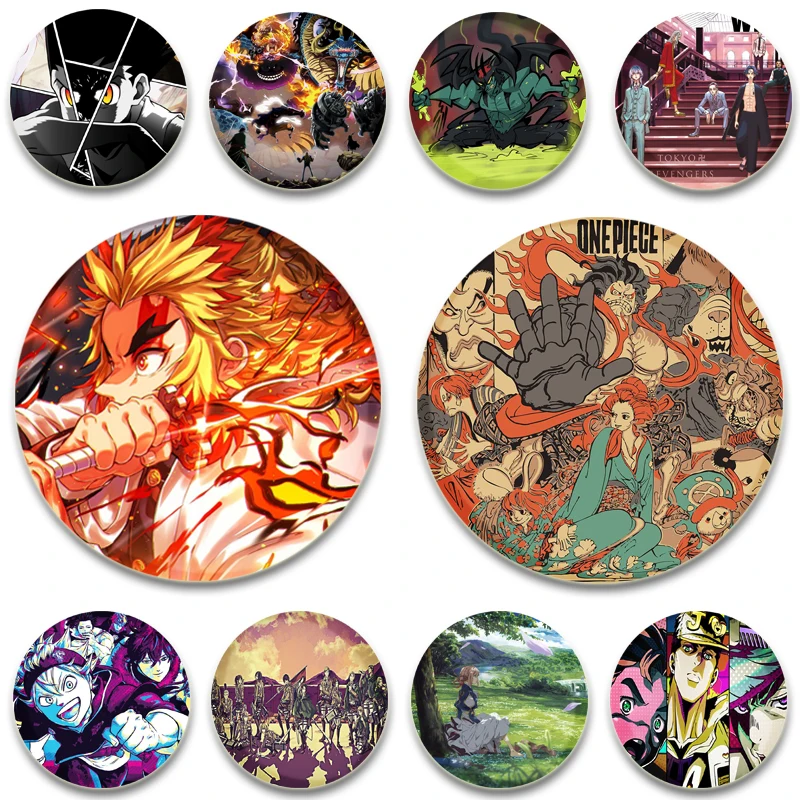 

32/44/58mm Round Soft Button Pin Cute Creative Brooch Anime Figures Pins Backpack Clothes Decoration Fashion Jewelry Gifts