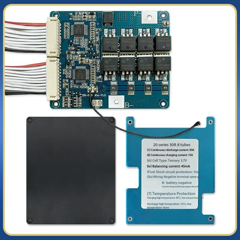 18-20S 30A BMS, Ternary & LiFePO4 Battery Protection Board With Balance Temp Control For 2/3 Wheel E-bike