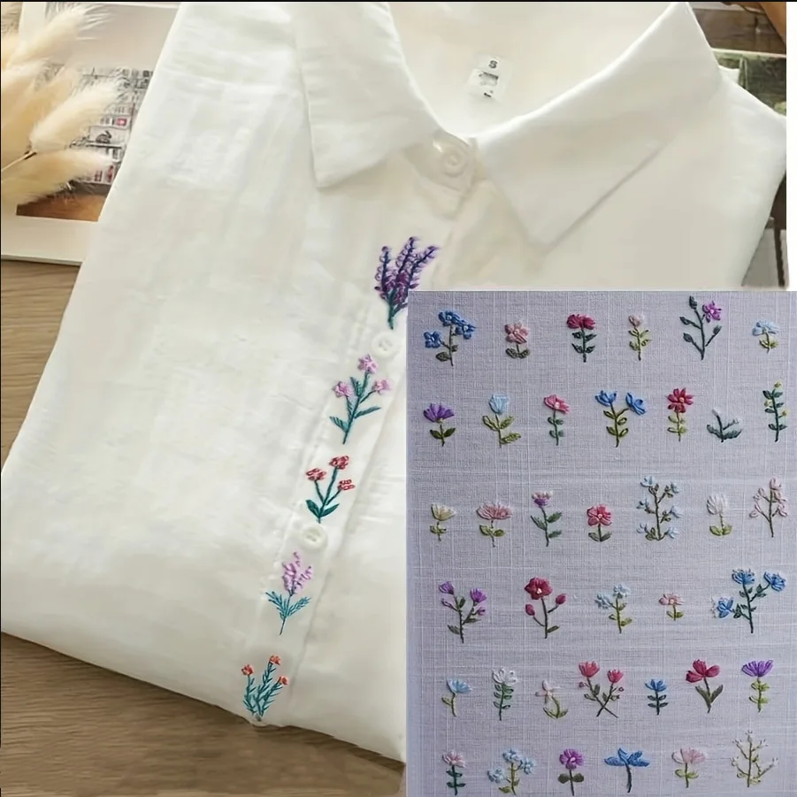 أنماط التطريز للقمصان والبلوزات، مجموعة المواد اليدوية اللاصقة القابلة للذوبان في الماء. الحرف اليدوية، الهدايا المصنوعة يدويا