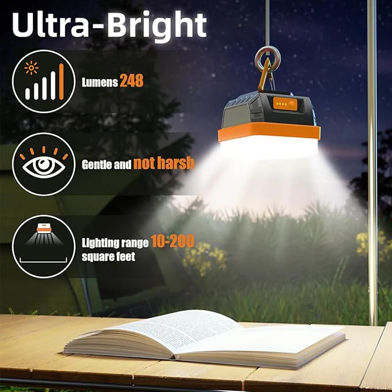 Travel Camping portable lantern rechargeable battery emergency led bulbs lamp lights torch flashlight for power outage tent hike