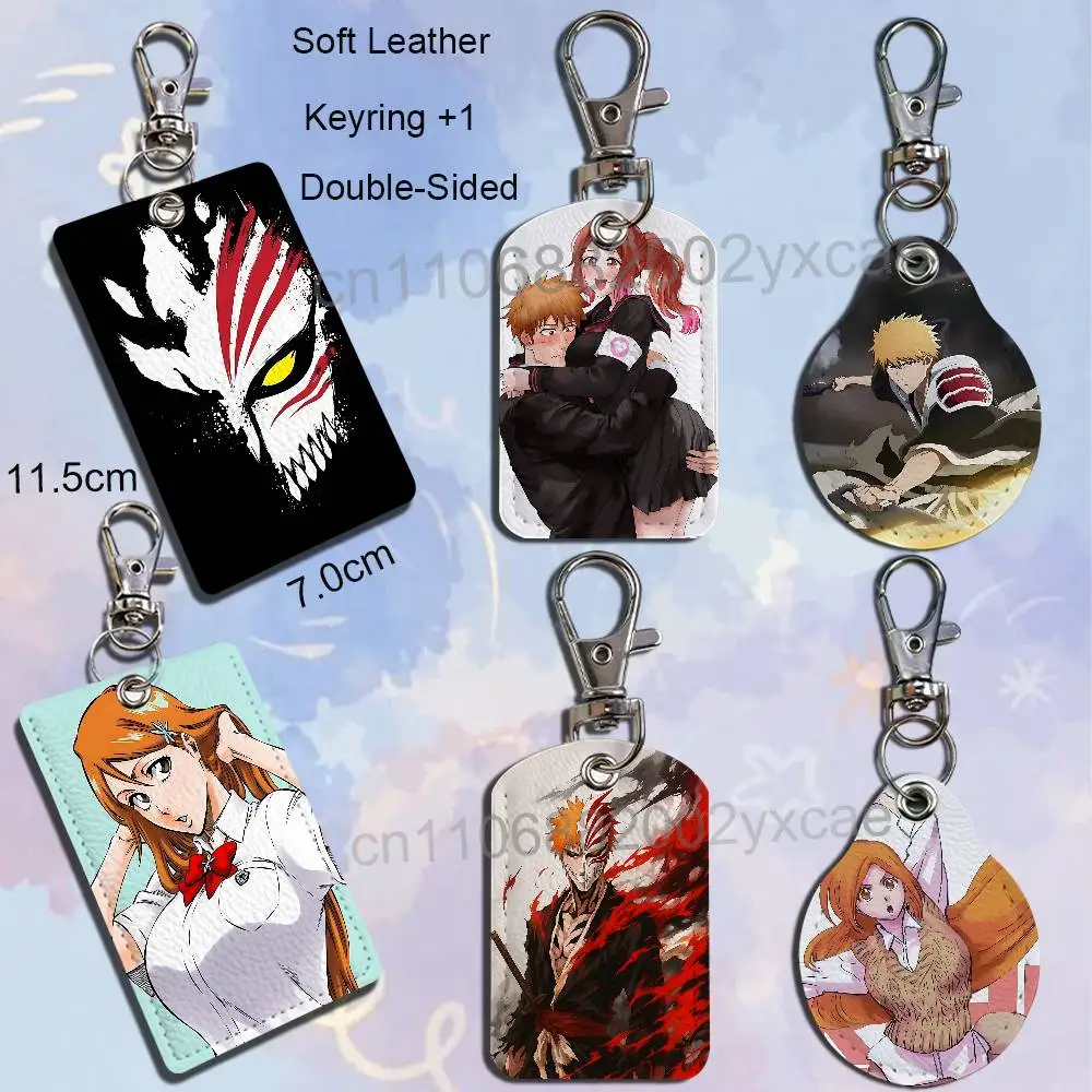 Orihime Inoue Ichigo Kurosaki BLEACH Keychain Holder Suitable For Subway Bank Card Bus Card Case Badge Holder Wallet Card