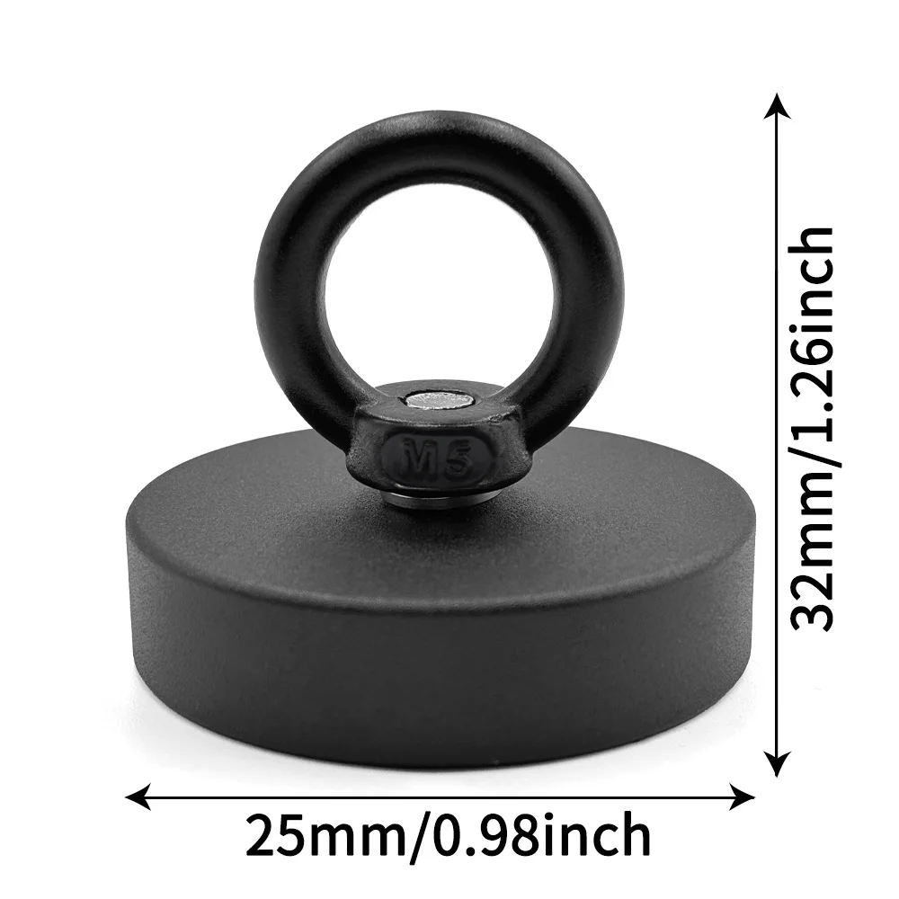 D16~D42mm Heavy Duty Neodymium Vishaak N52 Super Sterke Zeldzame Aardmagneet met Verzonken Gat Oogbout Bergingsmagneet