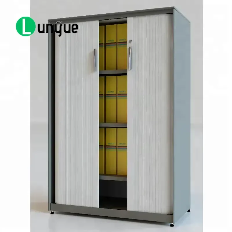 Metal Rolling Shutter Door Filing Cabinet Office Storage Cupboard with Lock Secure Document Organizer for Home Business Use
