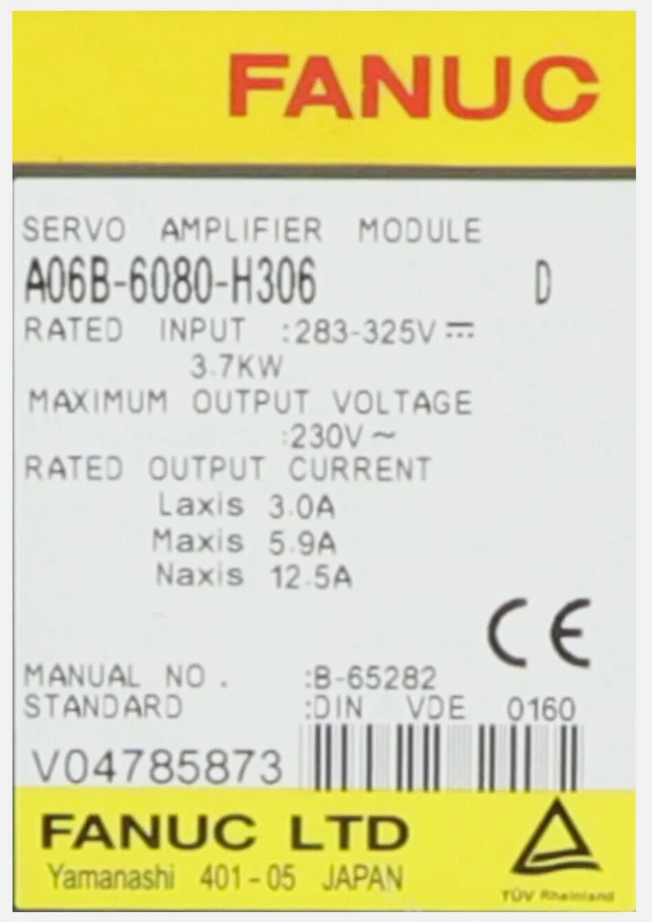 

A06B-6080-H306 Used Genuine original Servo Drive，A06B 6080 H306，Fast shipping
