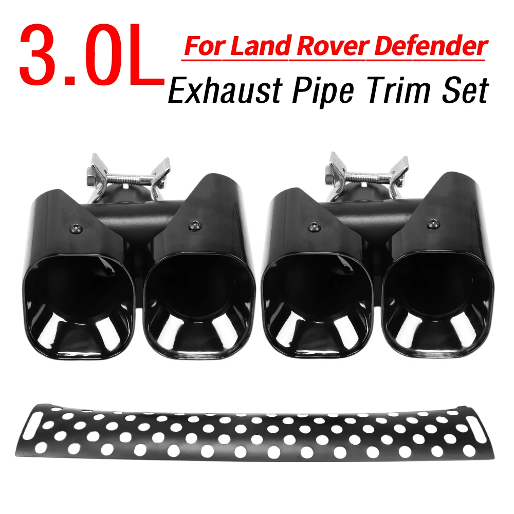 

Exhaust Pipe Trim Set Car Accessories Rear Exhaust Tail Pipe Car Rear Tailpipe for Land Rover Defender 90/110/130 20-25 3.0L