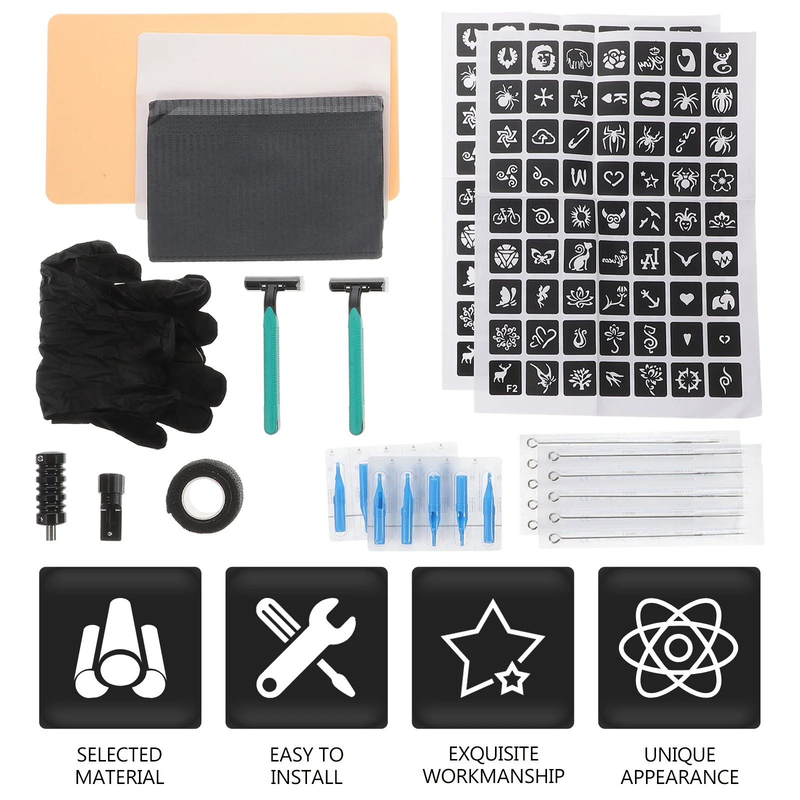 

Multi-functional Aluminum Alloy Pen Rack Tattoo Set Needles Easy Assemble Lightweight DIY Tattoos Kit Starter Practicing Tools